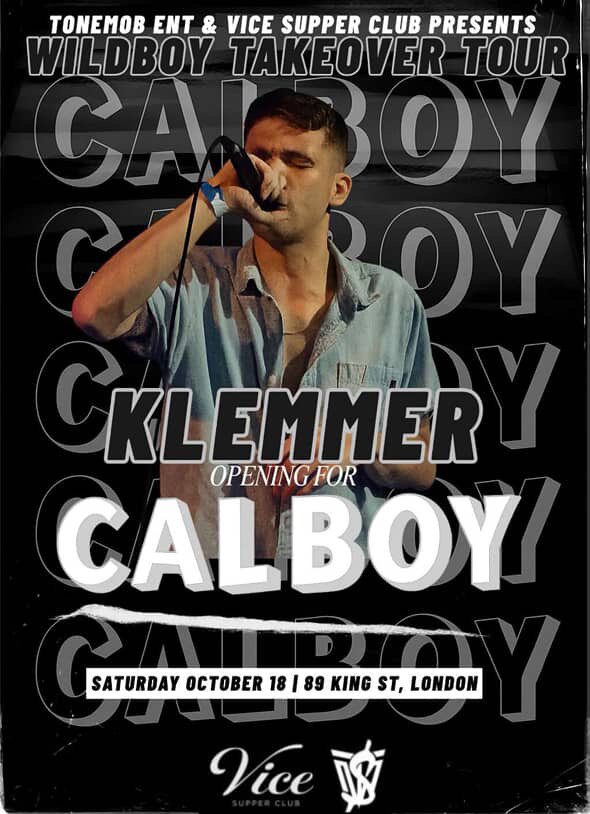 Klemmer Set to Open for Calboy and Slim Dinero in London, Ontario — October 18th, 2025