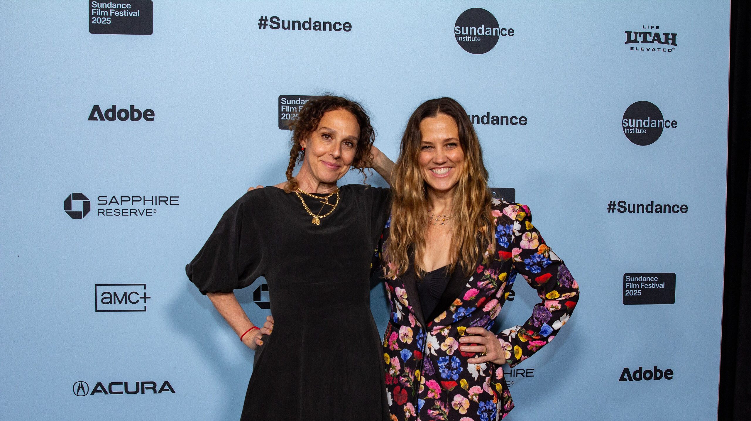 Rachel Grady and Heidi Ewing posing together at the Sundance Film Festival