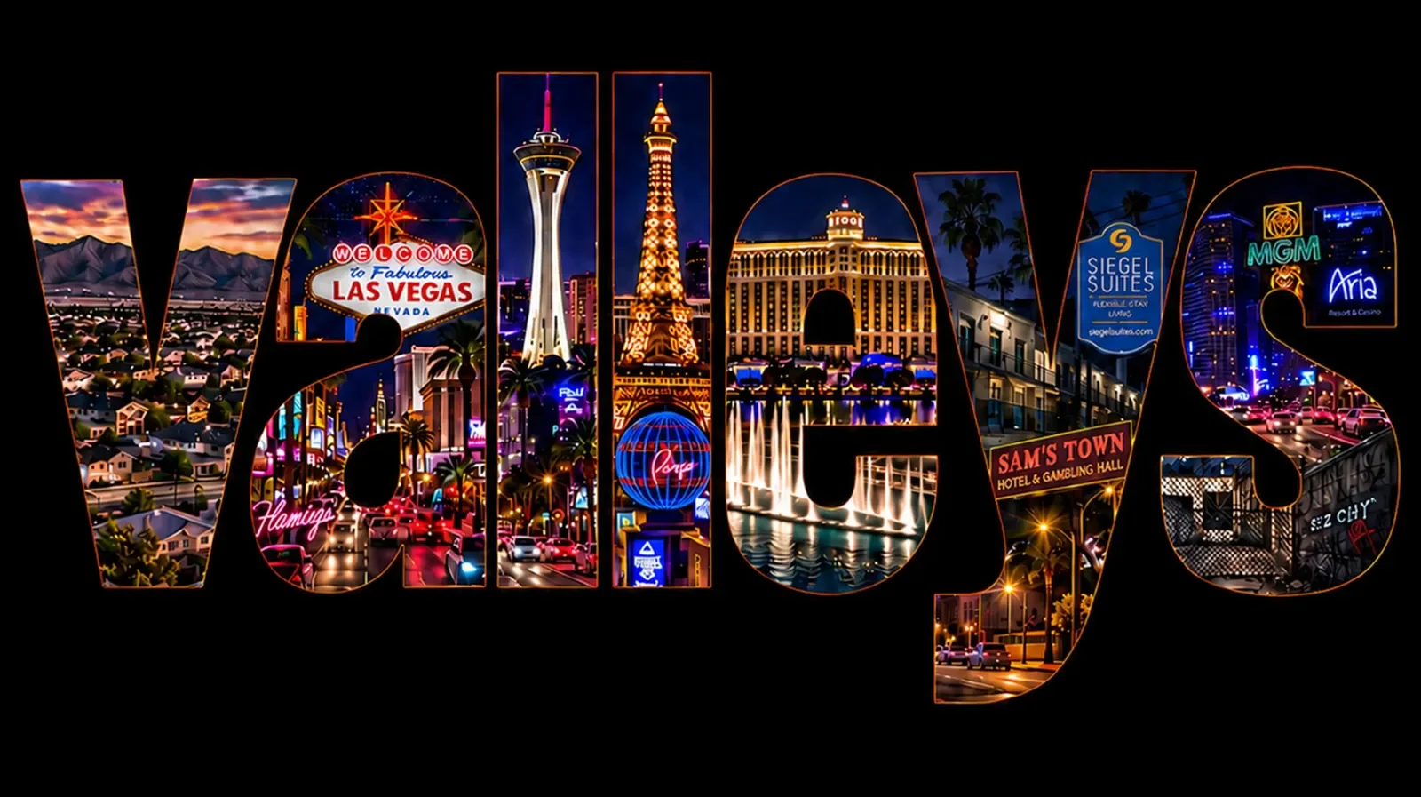 Las Vegas landmarks pictured inside the title on Kay CraZy! and Naz.D.Plug’s valleys album cover