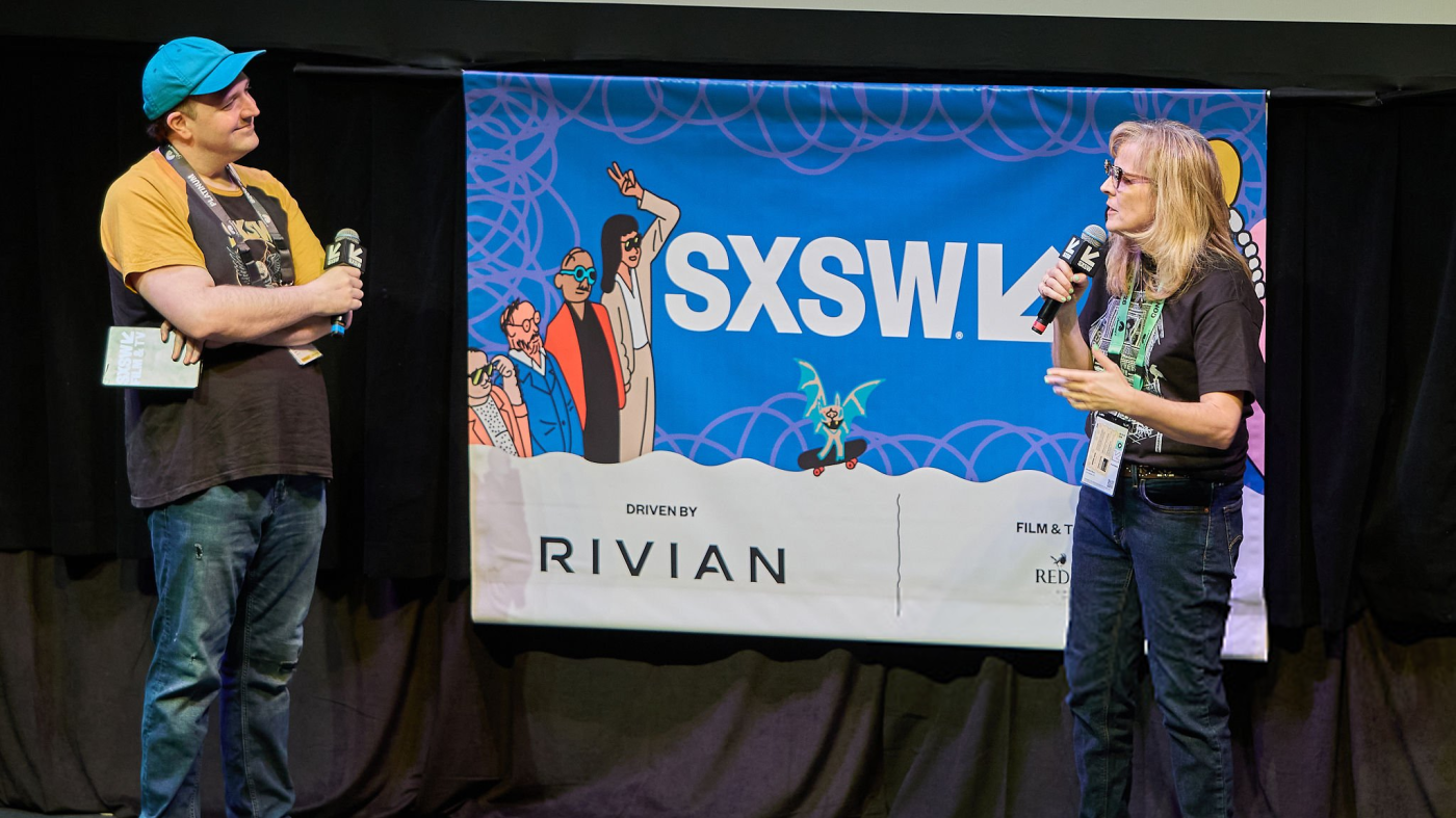 Maria Bamford - Eric Webb and Maria Bamford at "Paralyzed by Hope: The Maria Bamford Story" Premiere during the SXSW Conference & Festivals held at the State Theatre on March 15, 2026 in Austin, Texas. (Photo by Mike Jordan/SXSW Conference & Festivals via Getty Images)
