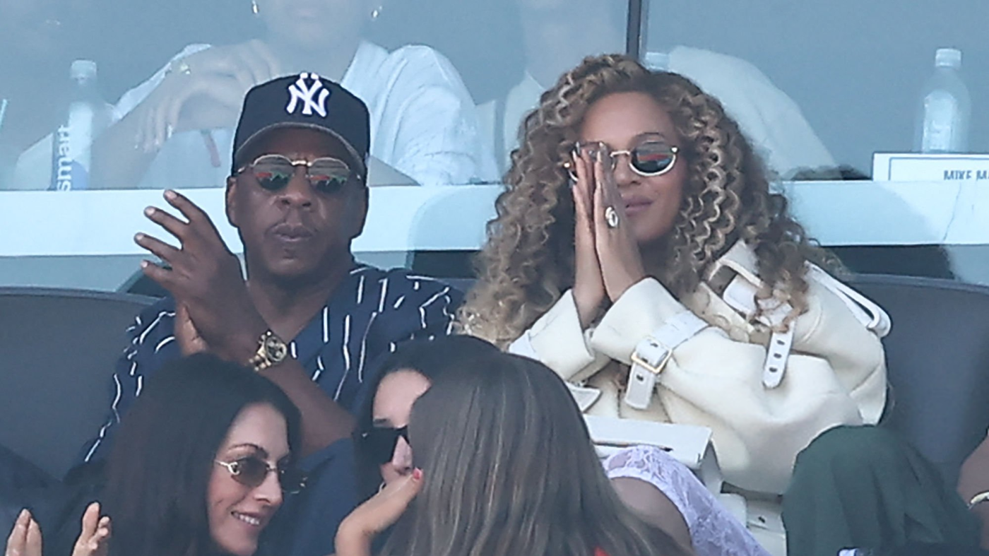 JAY-Z - US rapper Jay-Z and singer Beyonce attend the 2026 World Cup football tournament final match between Spain and Argentina at the New York/New Jersey Stadium in East Rutherford on July 19, 2026. (Photo by CHARLY TRIBALLEAU / AFP via Getty Images)