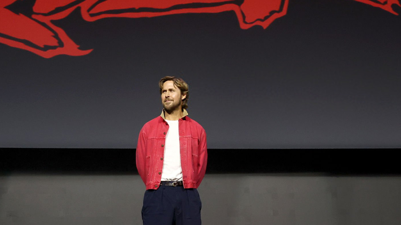 Ryan Gosling - SAN DIEGO, CALIFORNIA - JULY 25: (L-R) Ryan Gosling speaks onstage during the Marvel Studios Panel at 2026 San Diego Comic-Con on July 25, 2026 in San Diego, California. (Photo by Jesse Grant/Getty Images for Disney)